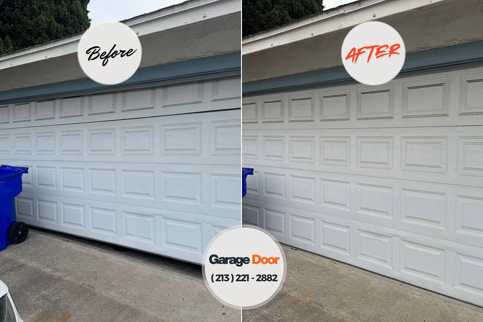 Before and after: garage door repair Ravenna, MI